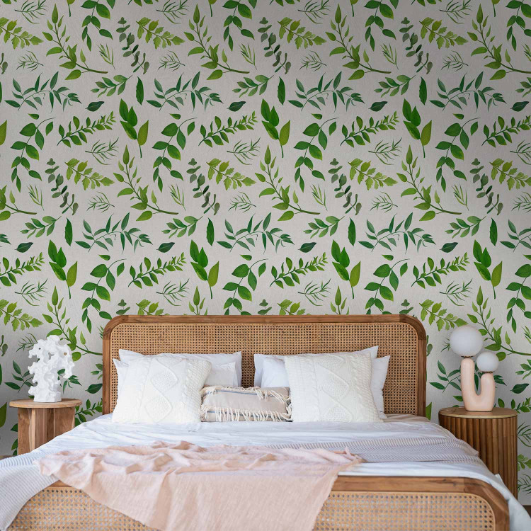 Modern Wallpaper Green Twigs 114929 additionalImage 4