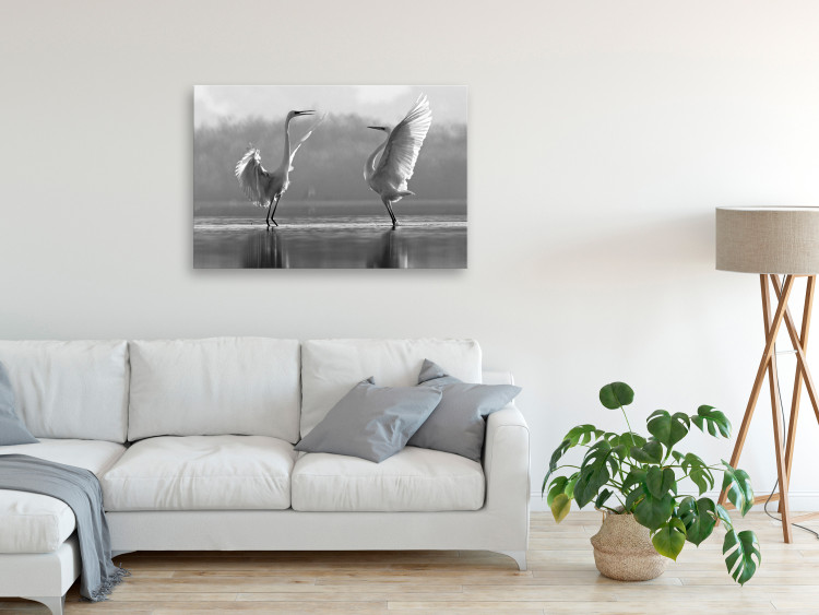 Canvas Art Print Swan Love (1 Part) Wide 115129 additionalImage 3