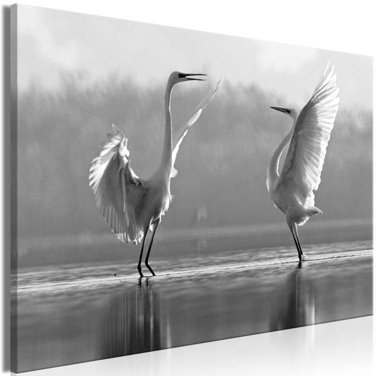 Canvas Art Print Swan Love (1 Part) Wide 115129 additionalImage 2