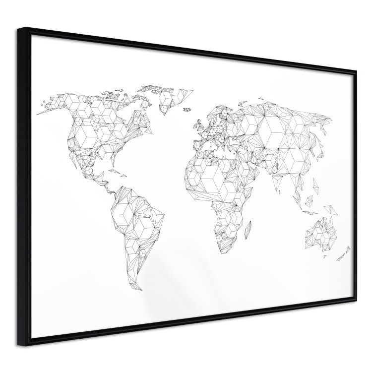 Poster Geometric World Map - continents made up of geometric figures 117229 additionalImage 2