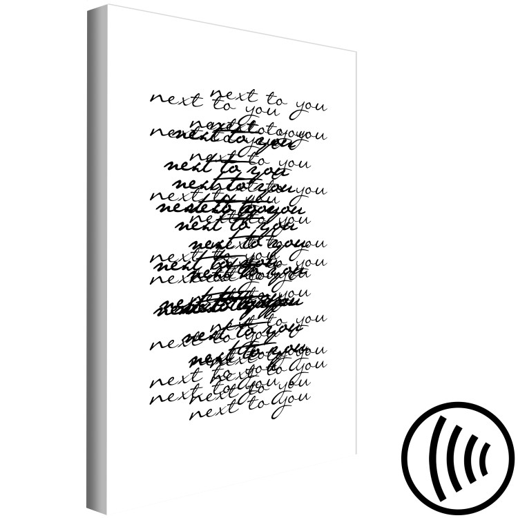 Canvas Next to you - many English inscriptions in black and white 117429 additionalImage 6