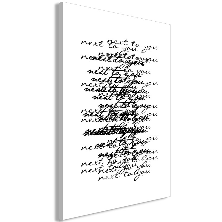 Canvas Next to you - many English inscriptions in black and white 117429 additionalImage 2