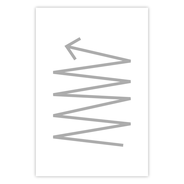 Poster Zigzag - minimalist black and white abstraction with arrow pattern 117529