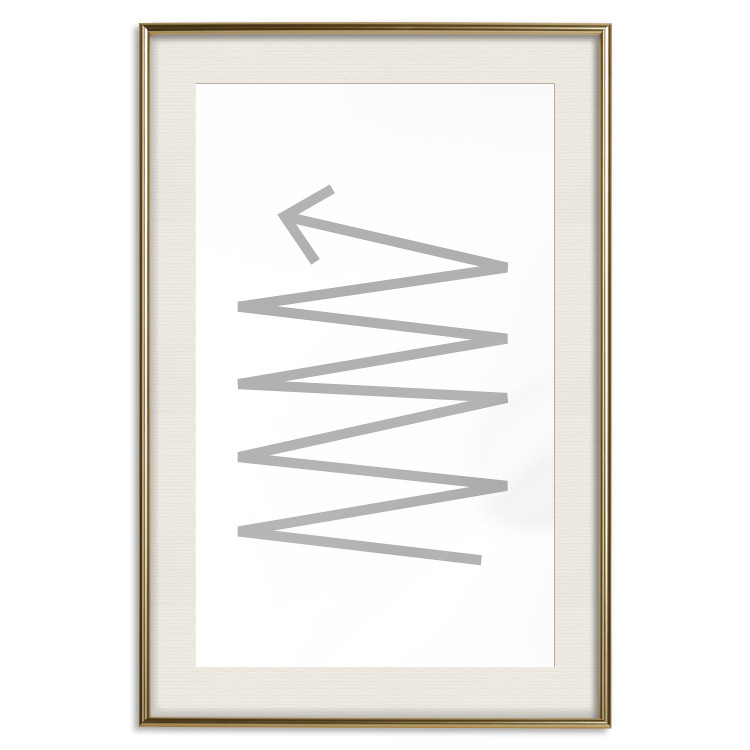 Poster Zigzag - minimalist black and white abstraction with arrow pattern 117529 additionalImage 19