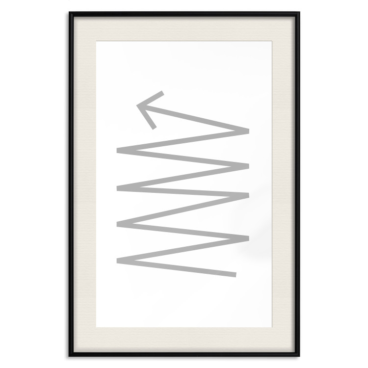 Poster Zigzag - minimalist black and white abstraction with arrow pattern 117529 additionalImage 20