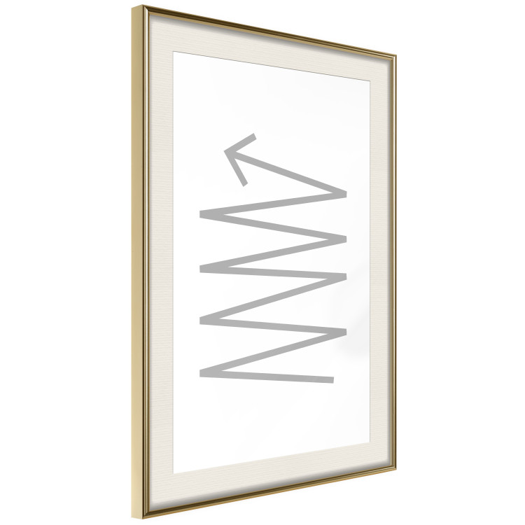 Poster Zigzag - minimalist black and white abstraction with arrow pattern 117529 additionalImage 2