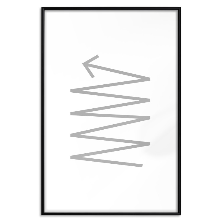 Poster Zigzag - minimalist black and white abstraction with arrow pattern 117529 additionalImage 16