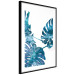 Poster Emerald Monstera - abstract blue leaves on a white background 122329 additionalThumb 11