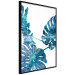 Poster Emerald Monstera - abstract blue leaves on a white background 122329 additionalThumb 12