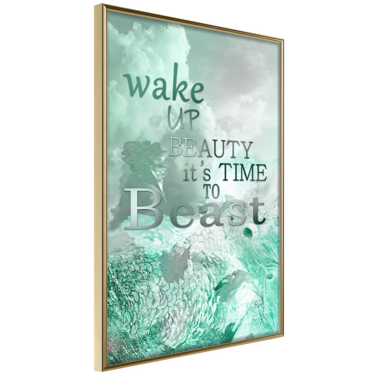 Wall Poster Wake up Beauty It's Time to Beast - text on an abstract cloud background 123129 additionalImage 12