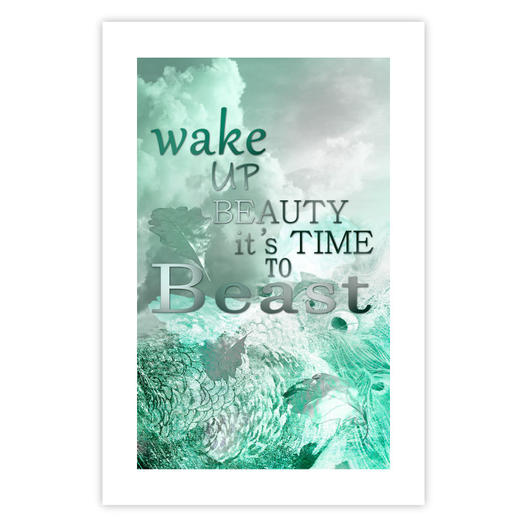 Wall Poster Wake up Beauty It's Time to Beast - text on an abstract cloud background 123129 additionalImage 19