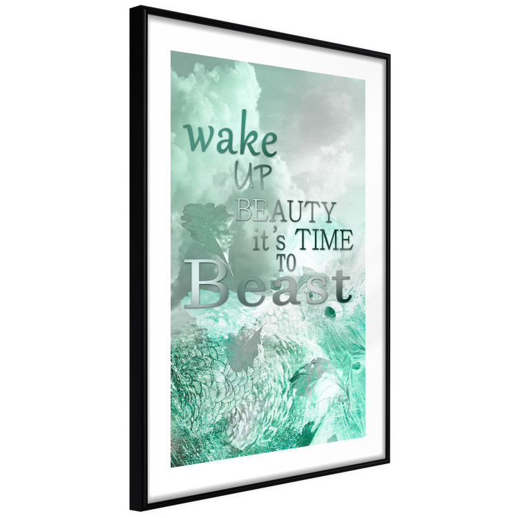 Wall Poster Wake up Beauty It's Time to Beast - text on an abstract cloud background 123129 additionalImage 11