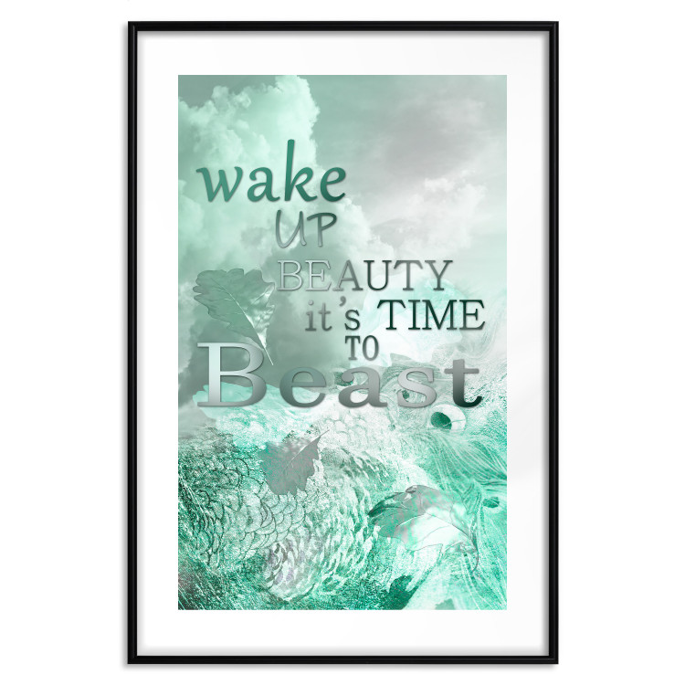 Wall Poster Wake up Beauty It's Time to Beast - text on an abstract cloud background 123129 additionalImage 15