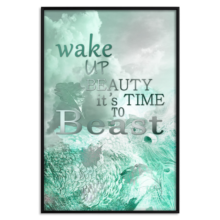 Wall Poster Wake up Beauty It's Time to Beast - text on an abstract cloud background 123129 additionalImage 18