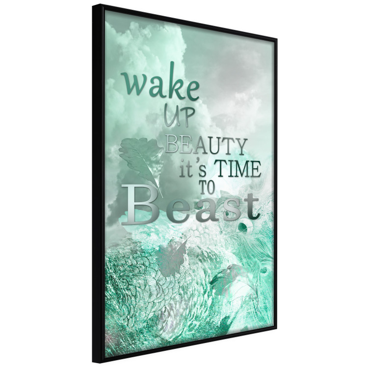 Wall Poster Wake up Beauty It's Time to Beast - text on an abstract cloud background 123129 additionalImage 10