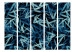 Room Divider Screen Wild Nature at Night II (5-piece) - pattern of green leaves after dark 124029 additionalThumb 3
