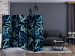 Room Divider Screen Wild Nature at Night II (5-piece) - pattern of green leaves after dark 124029 additionalThumb 4