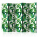 Room Divider Screen Tropical Paradise II (5-piece) - exotic leaves on a white background 124329