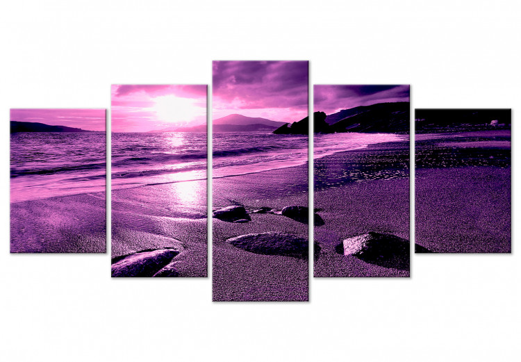 Canvas Art Print Enchanted Ocean (5 Parts) Wide Violet 125029