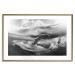 Wall Poster Black and White Whale - maritime landscape with a whale against waves 126829 additionalThumb 16