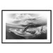 Wall Poster Black and White Whale - maritime landscape with a whale against waves 126829 additionalThumb 17