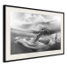 Wall Poster Black and White Whale - maritime landscape with a whale against waves 126829 additionalThumb 2