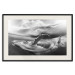 Wall Poster Black and White Whale - maritime landscape with a whale against waves 126829 additionalThumb 19