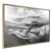 Wall Poster Black and White Whale - maritime landscape with a whale against waves 126829 additionalThumb 14