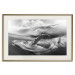 Wall Poster Black and White Whale - maritime landscape with a whale against waves 126829 additionalThumb 20