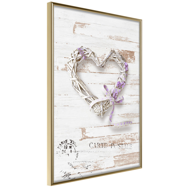 Poster Intertwined Message - decorative heart on light wooden background 128029 additionalImage 12