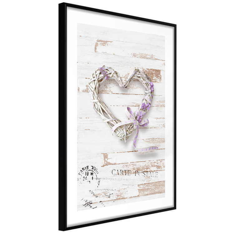 Poster Intertwined Message - decorative heart on light wooden background 128029 additionalImage 6