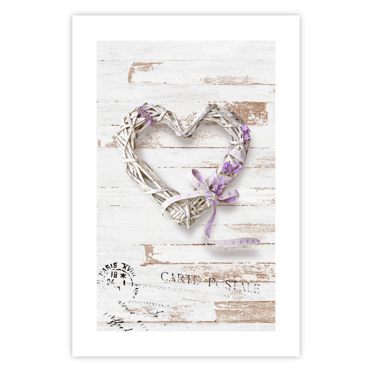 Poster Intertwined Message - decorative heart on light wooden background 128029 additionalImage 19
