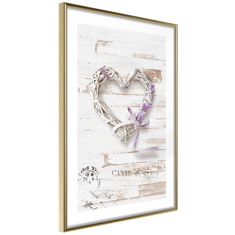 Poster Intertwined Message - decorative heart on light wooden background 128029 additionalImage 7
