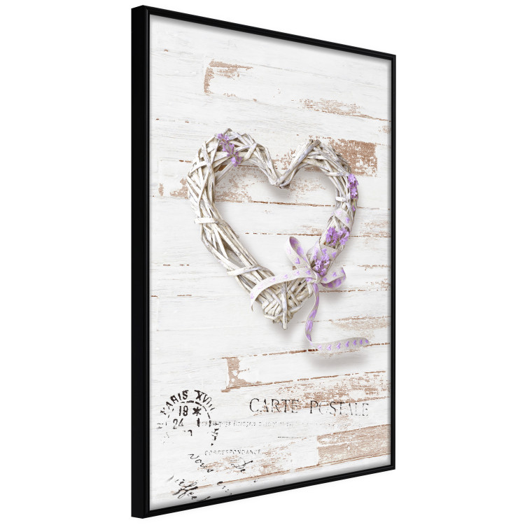 Poster Intertwined Message - decorative heart on light wooden background 128029 additionalImage 11