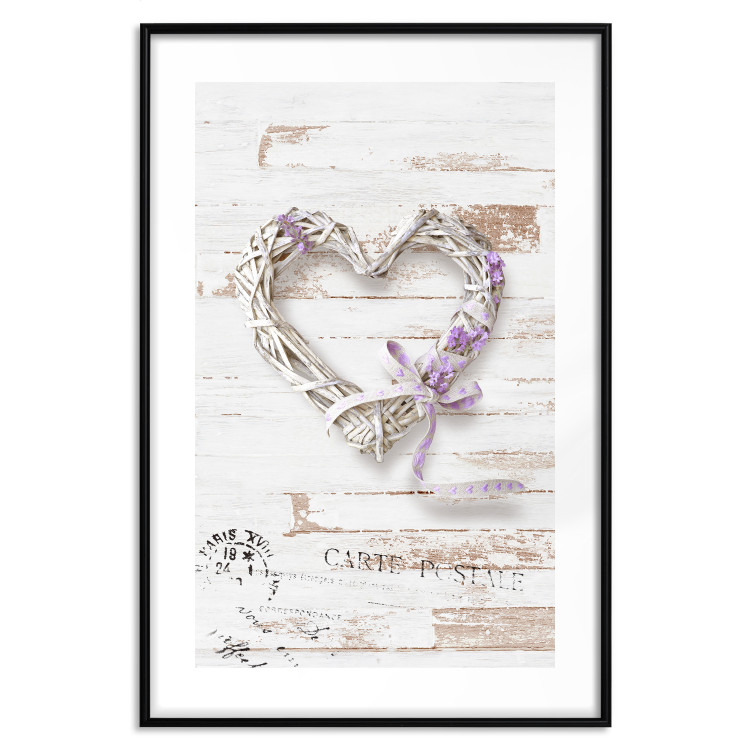 Poster Intertwined Message - decorative heart on light wooden background 128029 additionalImage 15