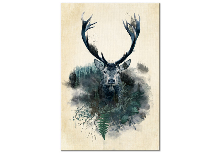 Canvas Art Print Forest Spirit (1-piece) Vertical - abstract deer on light background 130329