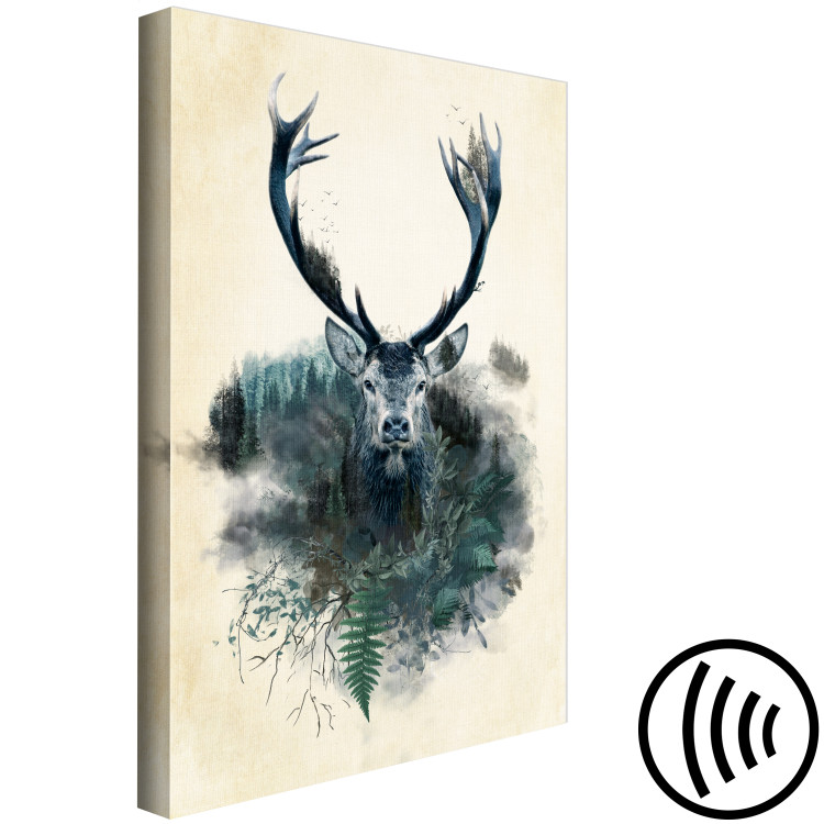 Canvas Art Print Forest Spirit (1-piece) Vertical - abstract deer on light background 130329 additionalImage 6