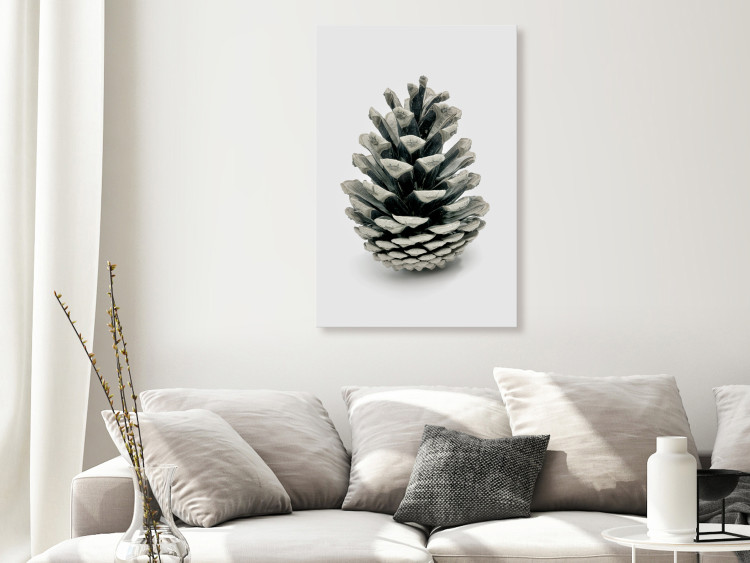 Canvas Winter cone - floral, winter photograph on a white background 130729 additionalImage 3