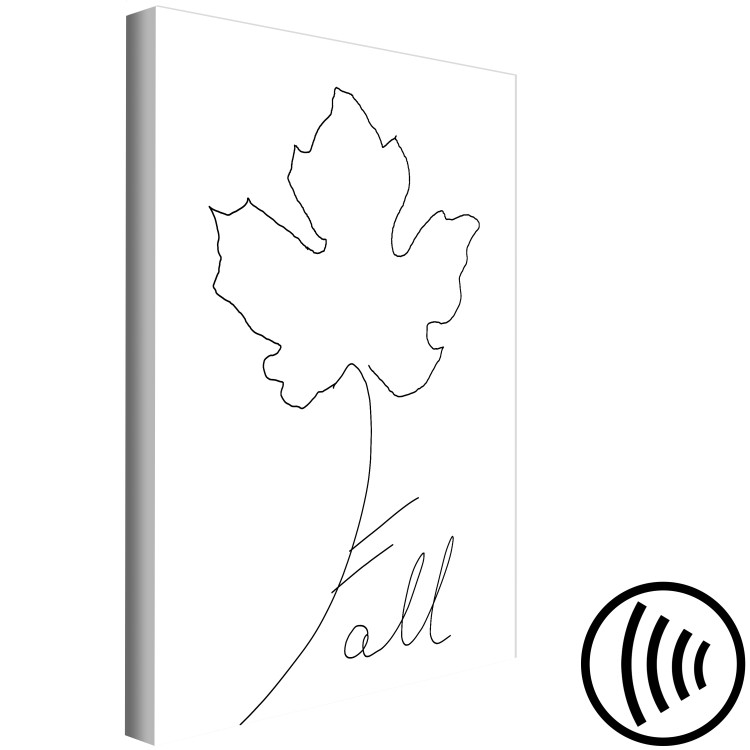 Canvas Art Print Linear leaf - minimalistic line art style graphic with inscription 131729 additionalImage 6