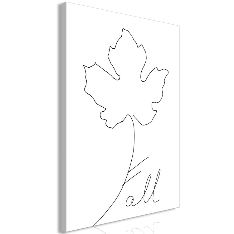 Canvas Art Print Linear leaf - minimalistic line art style graphic with inscription 131729 additionalImage 2