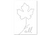 Canvas Art Print Linear leaf - minimalistic line art style graphic with inscription 131729