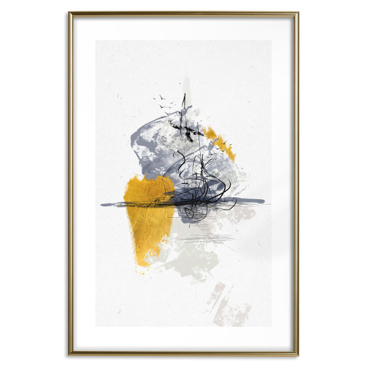 Wall Poster Birds over Water - seascape with birds in an abstract motif 131829 additionalImage 16