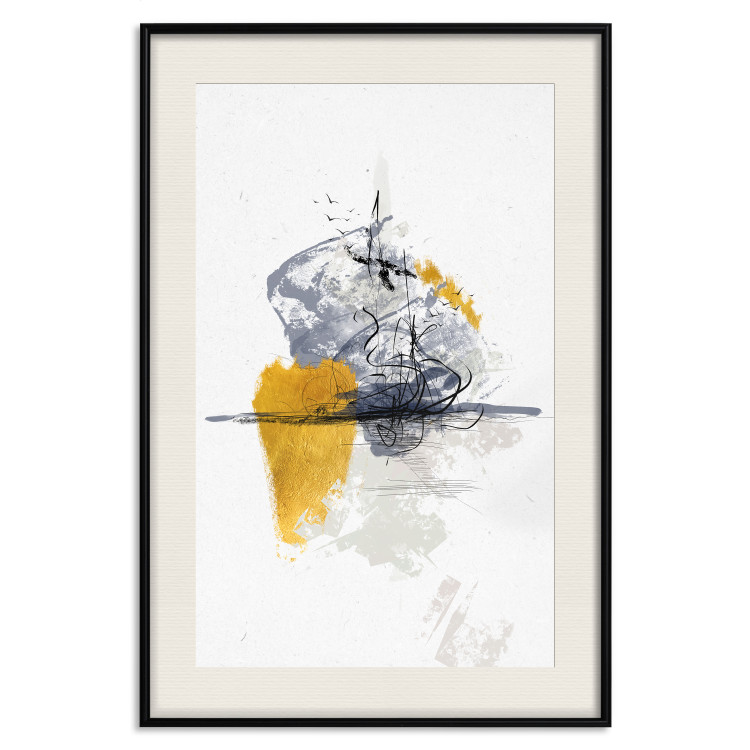 Wall Poster Birds over Water - seascape with birds in an abstract motif 131829 additionalImage 27