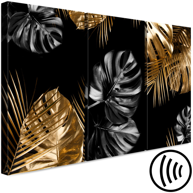Canvas Jungle Colors - First Variant (3-piece) - monstera leaves 132129 additionalImage 6
