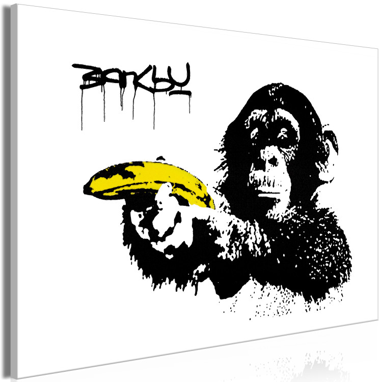 Canvas Banksy: Monkey with Banana (1 Part) Wide 132429 additionalImage 2