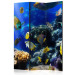 Folding Screen Underwater Adventure (3-piece) - colorful fish against deep-sea backdrop 132629