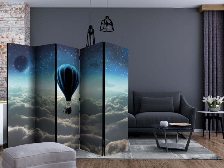 Room Divider Night Expedition II (5-piece) - 3D illusion with a balloon against the sky 132829 additionalImage 4