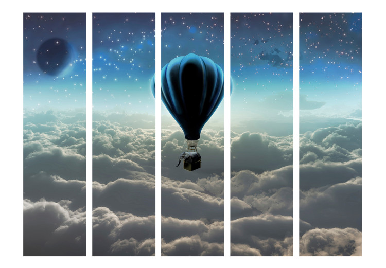 Room Divider Night Expedition II (5-piece) - 3D illusion with a balloon against the sky 132829 additionalImage 3