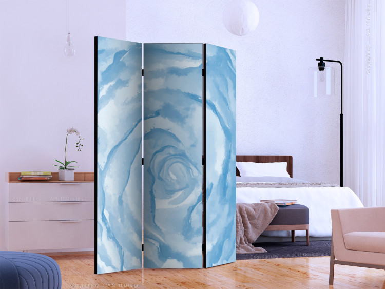 Room Divider Rose (Blue) - watercolor composition of a blue floral pattern 133929 additionalImage 2