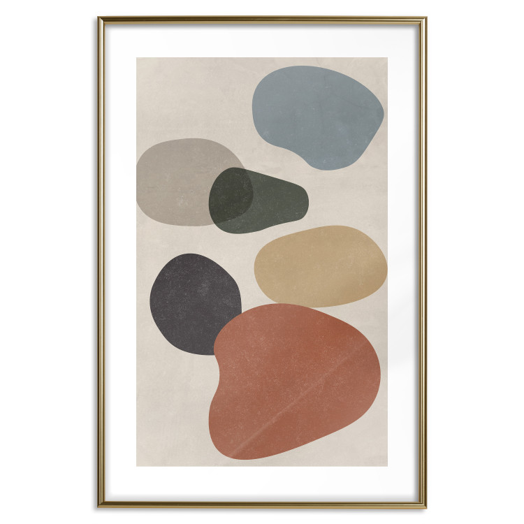 Wall Poster Stone Composition - abstract colorful stones on a gray background 134329 additionalImage 16